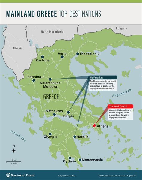 mainland greece map athens delphi peloponnese thessaloniki