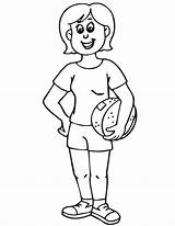 Girl Coloring Basketball Pages Girls Woman Printable Player Clipart Color Kids Printactivities Playing Print Book Clip Popular sketch template