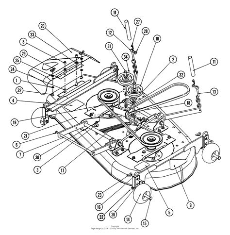 snapper hzskve   hp ztr yard cruiser series  parts diagram   mower deck assembly
