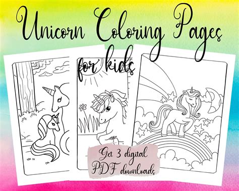 unicorn coloring pages printable coloring pages girls etsy espana