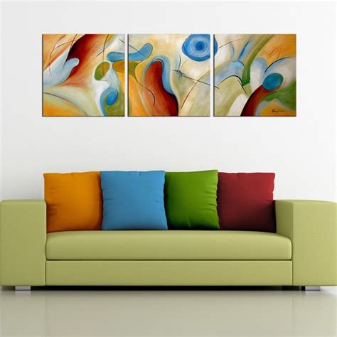 shop hand painted abstract  piece gallery wrapped canvas art set