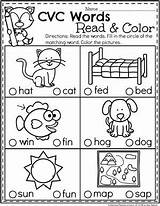 Cvc Kindergarten Words Worksheets Color Reading Planningplaytime Teach Read Activities Phonics English Teaching Playtime Planning sketch template