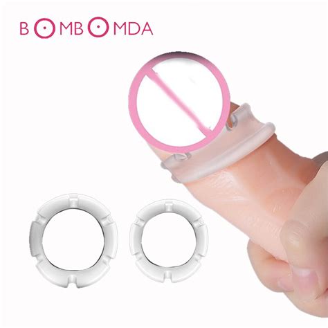 Elastic Silicone Penis Sleeve Foreskin Resistance Rings Delay Complex