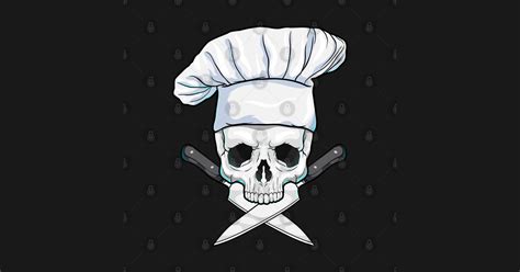 skull  chef hat knife cook  shirt teepublic