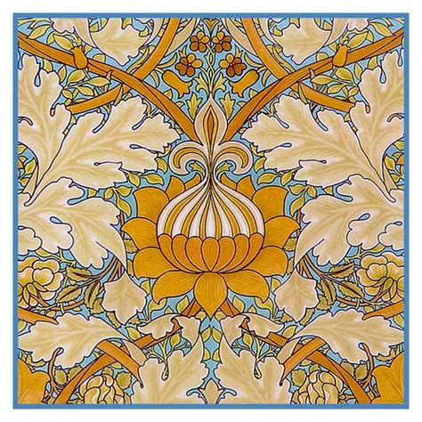 art nouveau flower design william morris counted cross stitch pattern orenco originals llc