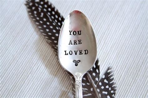 loved hand stamped spoon spoon  coffee  tea