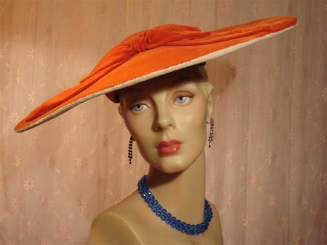 Hollywood Glam Orange Velvet Pancake Hat Ca 1940s Collectors Weekly