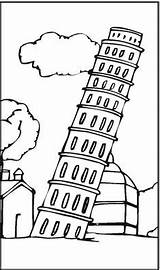 Pisa Tower Coloring Pages Leaning Italy Printable Kids Crafts Preschool Landmarks Around Pizza Tornet Italian Collection Craft Supercoloring Choose Board sketch template