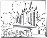 Temple Lds Slc Mormon Conference Solomon Coloringhome Colorir Dari sketch template