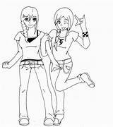 Coloring Pages Sisters Twin Anime Sister Girls Big Twins Colouring Color Printable Print Colorings Getcolorings Deviantart Getdrawings Dark Search Coloringhome sketch template