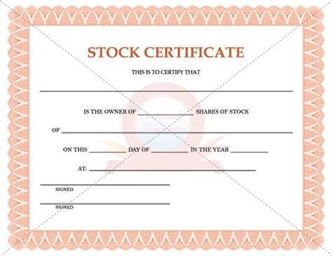stock certificate template certificate templates printable certificates