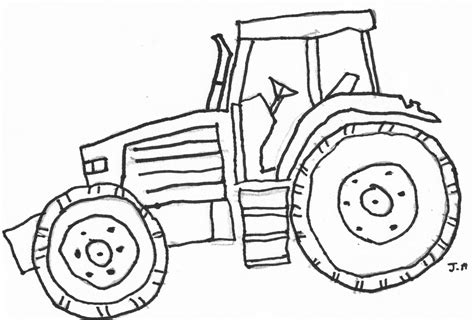 easy tractor drawing  getdrawings