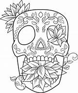 Coloring Sugar Skull Designlooter Drawings sketch template