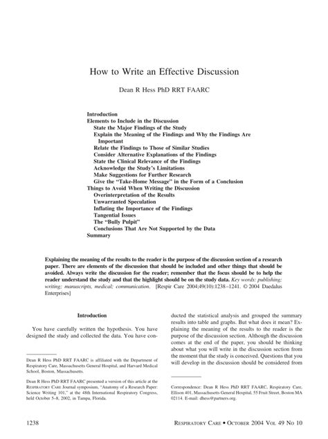 write  effective discussion