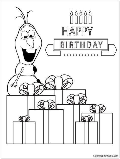 surprise olaf presents coloring page  printable coloring pages