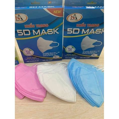 sg ready stock 5d mask famapro nam anh 3ply from vietnam white