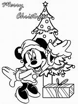 Coloring Christmas Minnie Mouse Mickey Pages Merry Kids sketch template