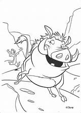 Coloring Chasing Pumbaa Timon Lion Pages Color Print King Hellokids sketch template