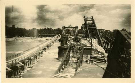 destroyed bridge    approach mto  digital collections   national wwii