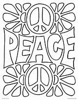 Coloring Peace Pages Kids Trippy Sign Printable Adults Template Poster Words Quotes sketch template