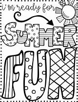 Coloring Summer Pages Fun August Kids sketch template