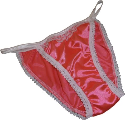 françois de loire shiny satin and lace mini tanga string bikini panties