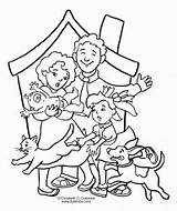 Coloring Family Pages Dog Wecoloringpage Animal Related sketch template