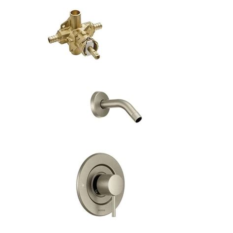 moen align brushed nickel  handle shower faucet  valve   shower faucets department