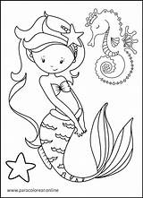 Sirenas Sereia Sirena Pintar Paracolorear Aprender Peces sketch template