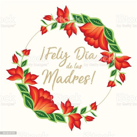 Feliz Día De Las Madres Floral Greeting Card Copy Space