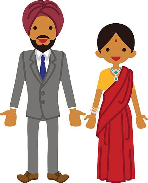 Indian Wedding Couple Clip Art Illustrations Royalty Free Vector