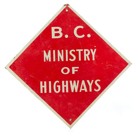 british columbia highway sign sold at auction from 10th october to 30th
