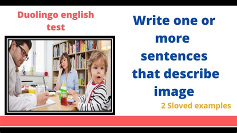 duolingo english test write    sentences  describe image