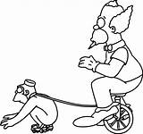 Krusty Colorear Para Payaso El Coloring Pages Clown Simpsons Un Fumando Los Monociclo Mono Monocycle Páginas Originales Cigarrillo Sombrerito Bicicleta sketch template