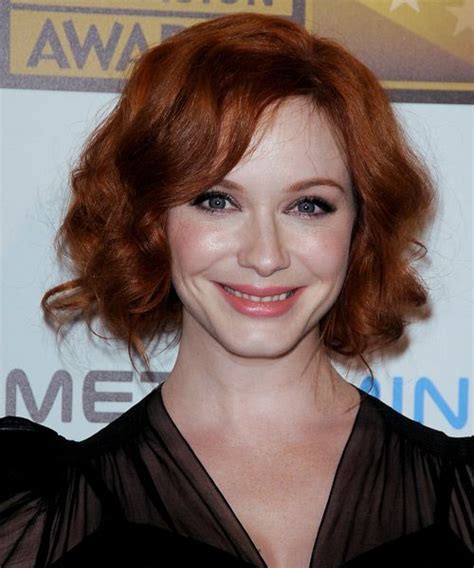 Christina Hendricks Long Curly Dark Copper Red Updo With