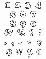 Bubble Numbers Characters Printable Letters Letter Punctuation Alphabet Stencils Coloring Pages Drawing Number Kids Printables Writing Activities Fonts Set Symbols sketch template