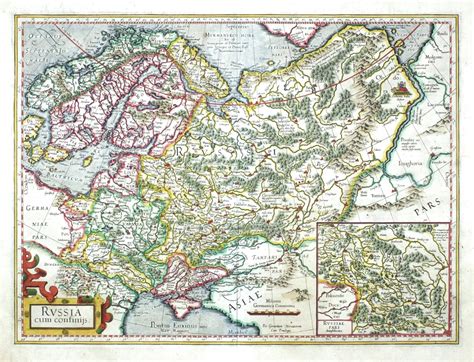 Russia Cum Confinijs By Mercator Gerard 1630 Map Antikvariat Krenek