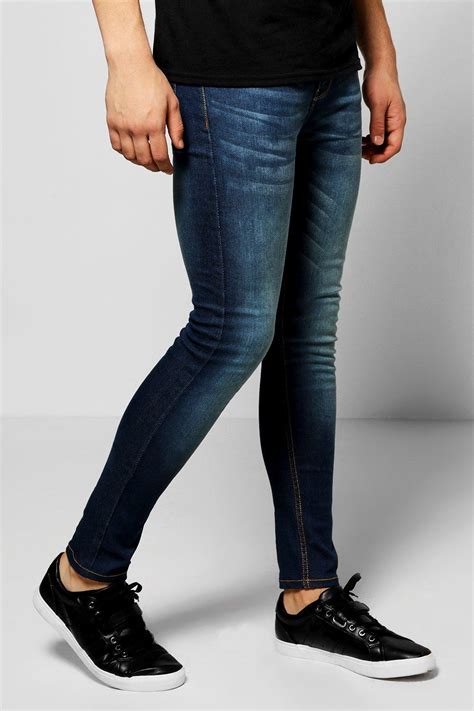 Mid Blue Spray On Skinny Jeans Metorostore