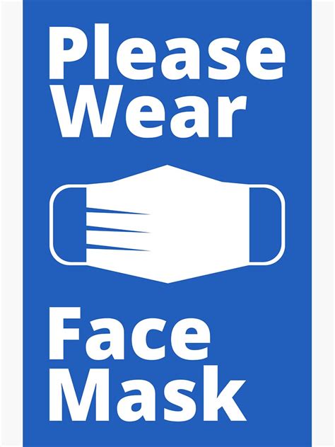 wear face mask blue  white sign sticker  sale