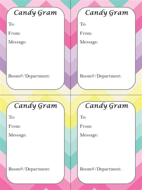 candy gram cards gift tags printable valentines february