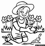 Gardening Coloring Pages Garden Color Flower Colouring Kids Gardens Sheets Drawing Spring Work Gardeners sketch template