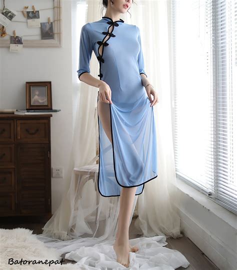 elegant sheer gown sexy chinese cheongsam traditional style etsy