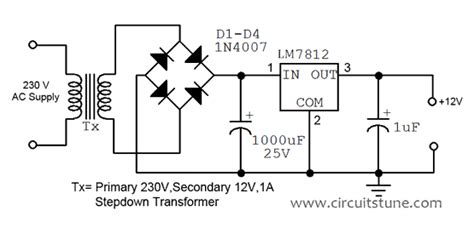 regulated power supply circuit diagram circuitstune