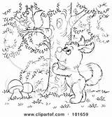 Tree Dog Coloring Barking Outline Clipart Squirrel Illustration Royalty Rf Bannykh Alex Regarding Notes sketch template