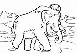 Coloring Mammoth Wooly Getcolorings sketch template