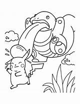 Coloring Pikachu Pokemon Pages Print Lickitung Friend Got Size sketch template