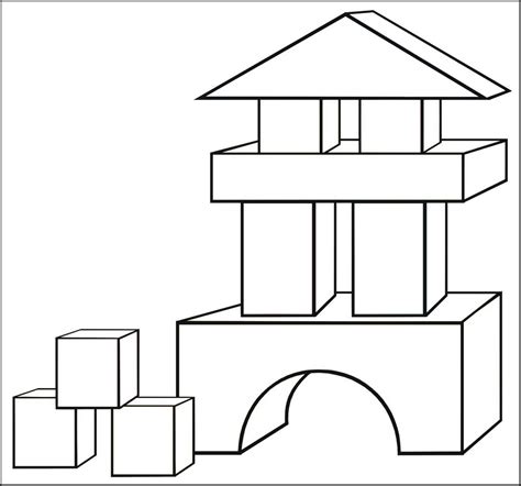 fun  simple blocks coloring pages  preschool coloring pages