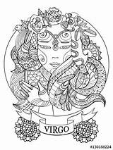 Virgo Zodiac Adults Signo Astrology sketch template