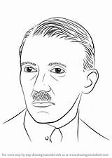 Hitler Adolf Draw Drawing Step Tutorials Sketch Coloring Template sketch template