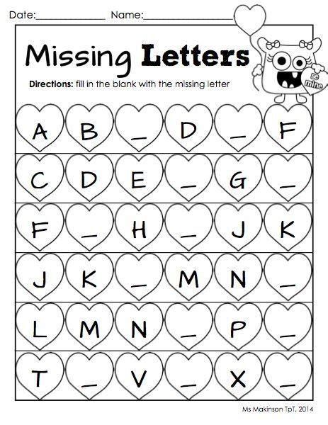 february worksheets  kindergarten printable worksheet template